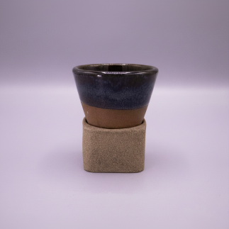 Cono Tormenta de Agua | Set de 2 Piezas Artesanales en Cerámica Azul